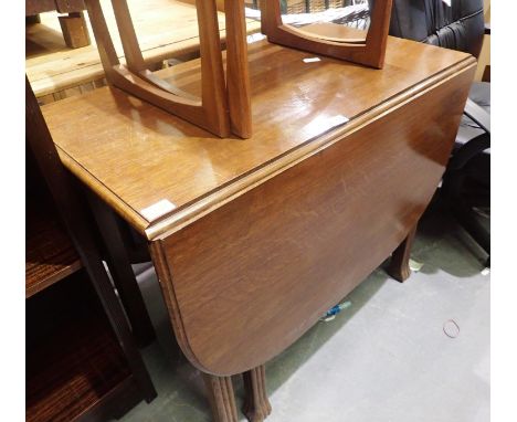 Vintage oak drop leaf table, 90 x 150 x 75 cm H extended. Not available for in-house P&amp;P, contact Paul O'Hea at Mailboxes