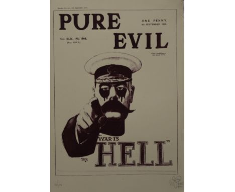PURE EVIL (CHARLES UZZELL-EDWARDS) (born 1968) British (AR), War is Hell, print, signed and numbered 40/100 in pencil to marg