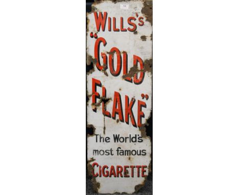 An original Wills's Gold Flake enamel advertising sign. 91 cm high.