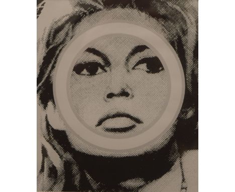A 20th century Pop Art print of Brigitte Bardot, housed in a persplex box frame. 61.5 x 61.5 cm overall. 