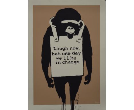 BANKSY (born 1984) British (AR), Laugh now but one day we'll be in charge, print, stamped to reverse BANKSY COPY 93/500, and 