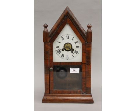 A 19th century rosewood mantle clock. 39.5 cm high.