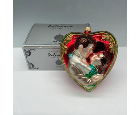 Gorgeous scarlet heart decorated with a classic movie scene. This item has its original box 4.75"L x 2.75"W x 6.25"H. Issued: