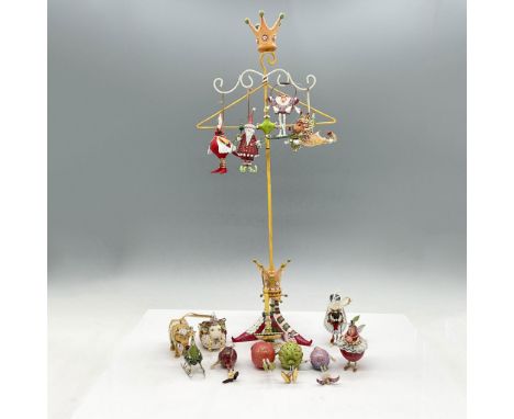 Colorful, whimsical items to brighten up your holiday space. Lot includes tall metal hanger with crown at the head, ready to 