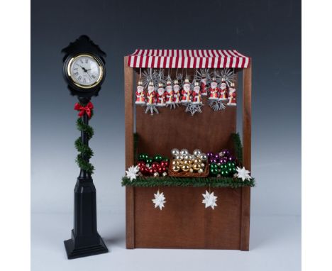 Features the Byers Glass Ornaments Market stall and Street Clock with garland. Byers sticker to the underside. Largest item m