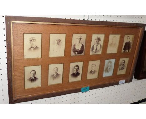 Twelve portrait photographs, Shrewsbury School. Framed as a set. C.1890