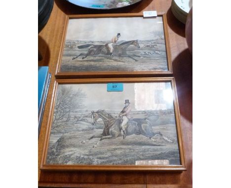 A set of six hunting prints. 8'' x 11''