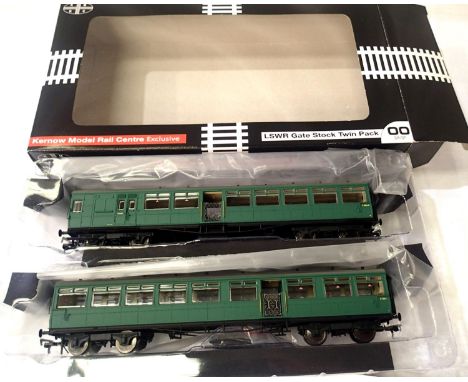 LSWR Gate Stock twin pack coaches set 373, B.R. Green, Vernon Model Rail exclusive in very near mint condition. P&amp;P Group
