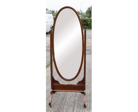 An Edwardian mahogany tilting cheval mirror, 170cm high