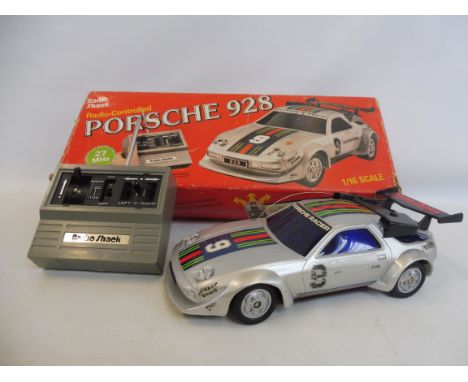 A Radio Shack radio control Porsche 1:16 scale, boxed. 