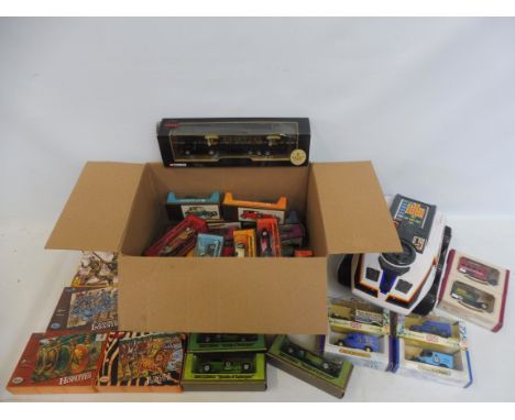 A quantity of Corgi die-cast models including HO/OO scale soldiers, also a modern Big Track.