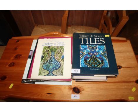 A quantity of William De Morgan books relating to tiles 