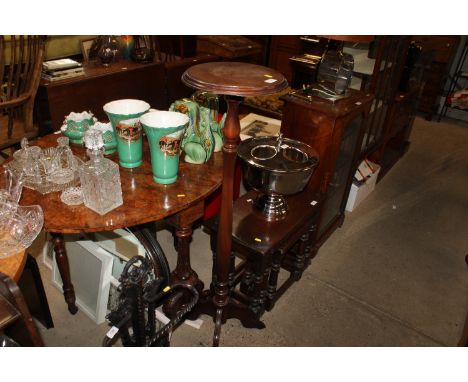 A mahogany plant stand 