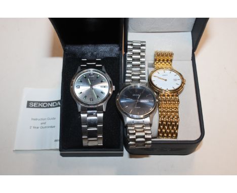 Two Sekonda wrist watches and a Seiko wrist watch 