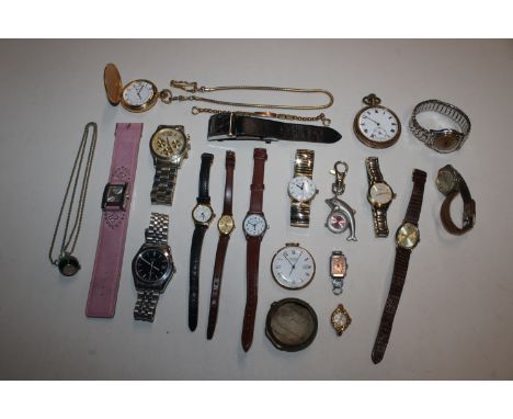 A box of wrist watches and pocket watches to include Sekonda and Seiko