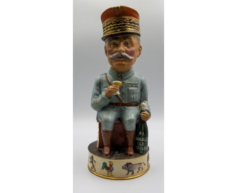 Wilkinson toby jug by Francis Carruthers Gould circa 1918 of a French allied general, slight chip to base , restoration to li