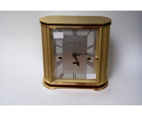 A Franz Hermle &amp; John bright gilt style metal cased mantel clock, roman numerals, untested.&nbsp;
