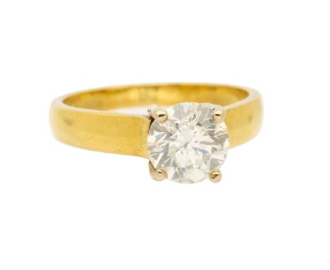 A diamond and 18ct gold solitaire ring, comprising a round brilliant cut diamond weighing approx 1.69carats, assessed clarity