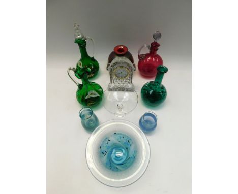 A boxed Waterford crystal clock, Caithness and Maltese glass, etc. (Q) maltese vase chipped