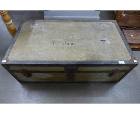 An early 20th Century steamer trunk 