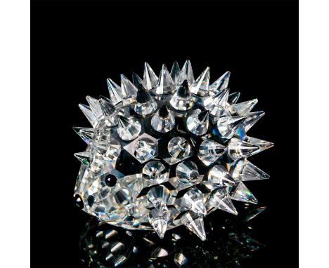 Clear spiney body with black button nose and eyes. 7630 NR 070 000. Swarovski backstamp. This item has its original box: 4"L 