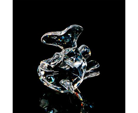 Clear body with yellow and black inset eyes. 7644 NR 000 003. Swarovski backstamp. This item has its original box: 3.5"L x 3.
