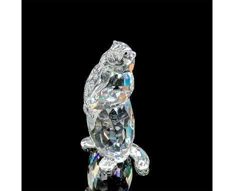 Clear crystal body with black inset eyes. 7608 NR 000 005. Swarovski backstamp. This item has its original box: 3.25"L x 3.25