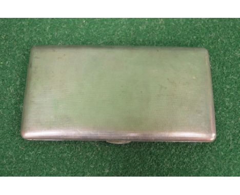 Silver cigarette case having engine turned decoration front and back, bearing makers mark WDP, marked for Birmingham (approx 