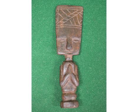 Carved wooden Akuaba figure from Ghana - 13" tall