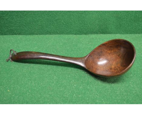 Possibly African carved hardwood serving ladle - 16.5" long