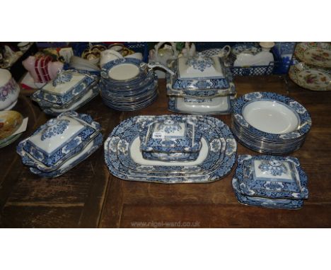 A comprehensive Dinner Service by Woods & Son 'Khotan' design including dinner plates, dessert plates, soup bowls, large soup