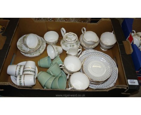 A quantity of china including part Teasets - Queen Anne 'Georgian', 'Roslyn', 'Vintage Oak', Spode 'Provence' coffee cans, et