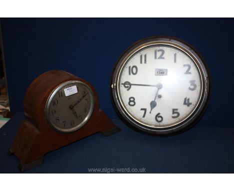 A wooden Wall Clock and a battery Mantle clock