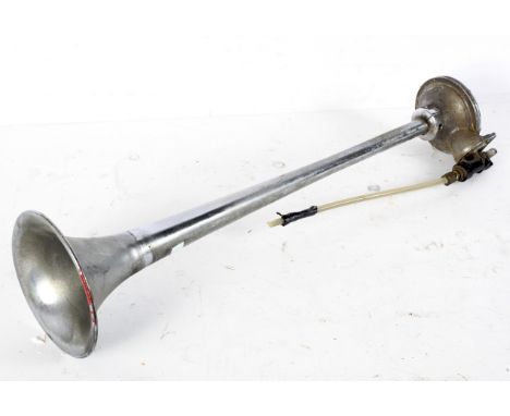 A Grover Products Company (Los Angeles) chromed air horn, with bracket mount, 60.4cm high 