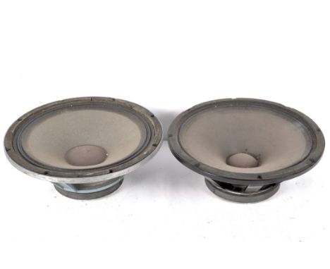 A Rola Celestion Ltd G15-100 Guitar Amplifier speaker, 8 ohms, diameter 38cm, together with a RCF L15/542 speaker, 150 watts,