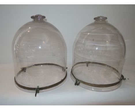 A Belgian clear glass hanging ceiling light shade of tapering domed form, bearing etched mark Val St Lambert, with moulded ce