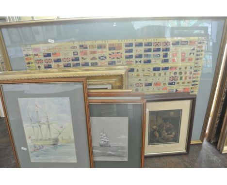 A collection of pictures and prints by members of the Bristol Savages including a study of the HMS Victory in the Grand Harbo