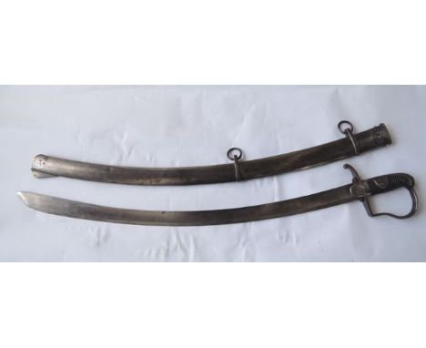 A Light Cavalry pattern sword 1796 pattern with scabbard, hilt & scabbard Marked AMX11 1 79, blade length 32 ½ inches