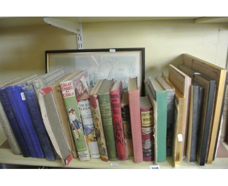 Collection of vintage boys and girls annuals including Scouting with Buffalo Bill, Great Stories for Girls, etc together with
