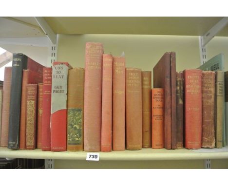 30 volumes, all hunting related including Trencher & Kennel by Charles Simpson, Mountman by Mactaggard, Scattered Scarlet by 