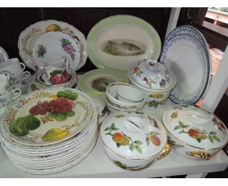 A collection of ceramics including Royal Worcester Evesham pattern oven-to-table wares comprising oval tureen and cover and a