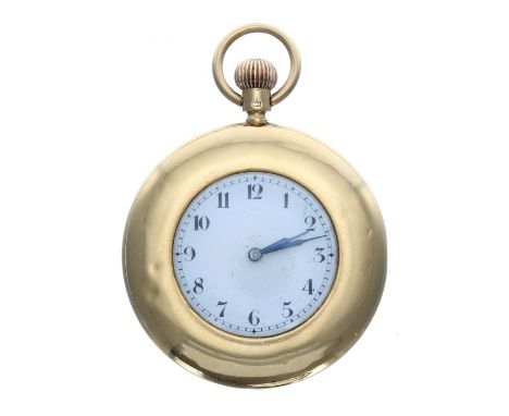 18ct lever dress pocket watch, Swiss movement with compensated balance and regulator, Arabic numeral dial with minute track, 