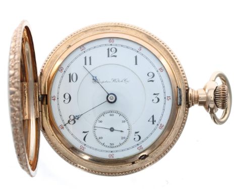 Hampden Watch Company 'Perry' gold filled  hunter pocket watch, circa 1906, lever-set adjusted movement inscribed 'Perry' wit