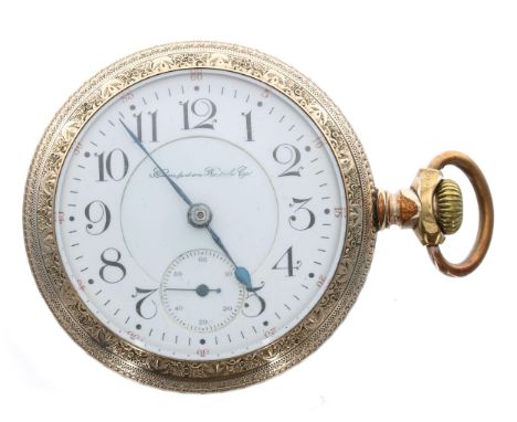 Hampden Watch Company 'New Railway' gold filled pocket watch, circa 1898, signed lever-set 17 jewel adjusted movement with sa