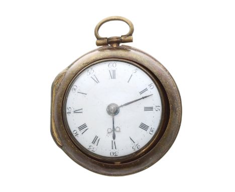 English 18th century gilt metal verge pair cased pocket watch, the fusee movement signed Marm'd (Marmaduke) Storr, London, no