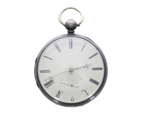 Victorian silver fusee lever pocket watch with Liverpool windows in need of repair, London 1856, the detached Lever movement 