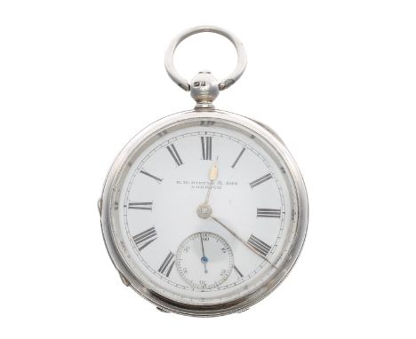 Silver lever pocket watch, Birmingham 1900, the movement signed G.H. Dipple & Son, 2 Swan Lane, Norwich, no. 98561, signed di