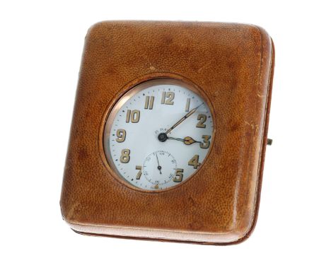 Omega 8 Days chrome cased goliath pocket watch, unsigned gilt frosted 30 ligne movement with engraved balance cock, sunken ba