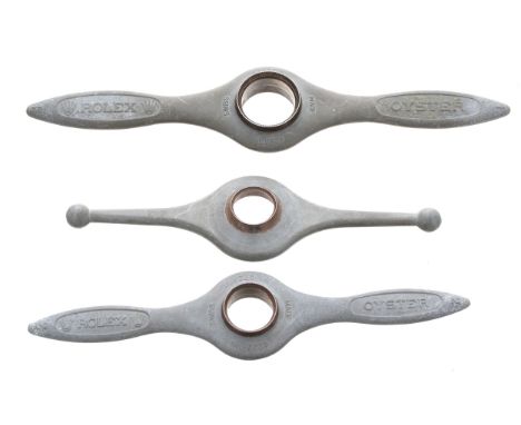 Three Rolex Oyster case opening tools, 29.5mm, 26.5mm, 20.2mm 
