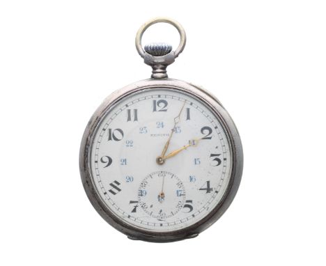 Zenith silver (0.800) lever pocket watch, circa 1925, signed gilt frosted  movement with compensated balance and regulator, n